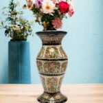 Stunning Black Painted Flower Vase