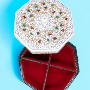 White Golden Paper Mache Dry Fruitbox