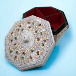 White Golden Paper Mache Dry Fruitbox