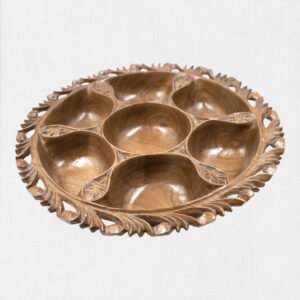 Wooden Carved Round Plate