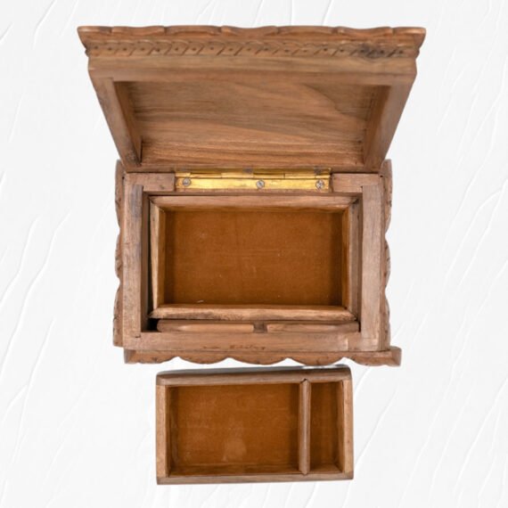 Wooden Wood Carved Box Rectangle